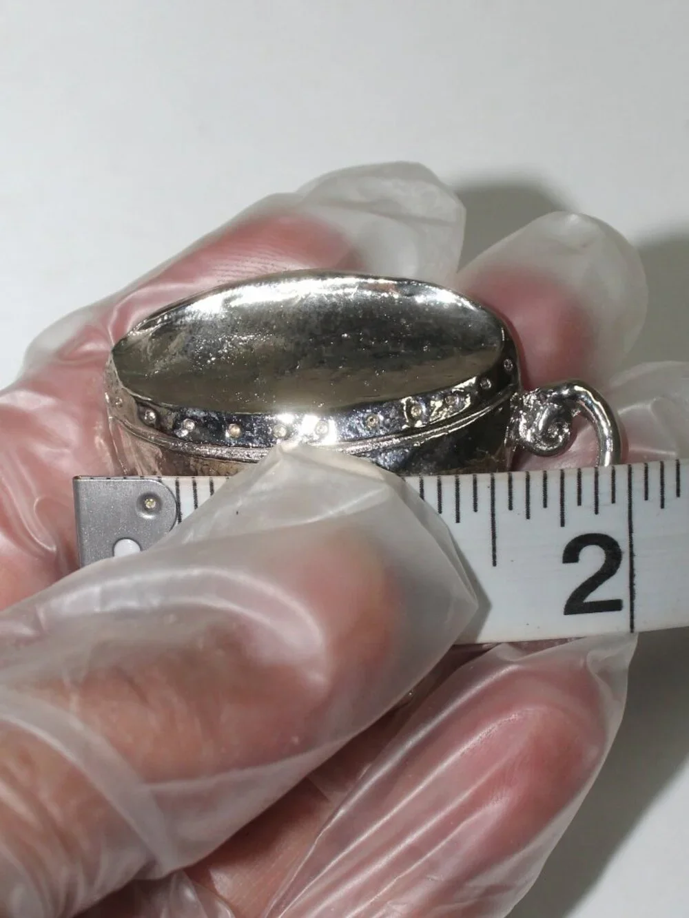 Set of 4 Emenee Silver Tone Coffee or Tea Cup Shaped Napkin Rings